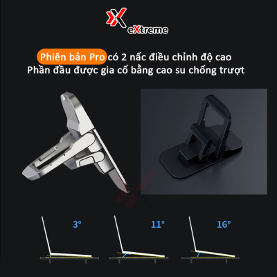 Giá đỡ tản nhiệt laptop mini eXtreme GL1201 nâng cao laptop với 2 mức độ cao - Hàng chính hãng