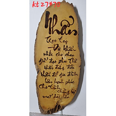 TRANH GỖ THƯ PHÁP BÚT LỬA