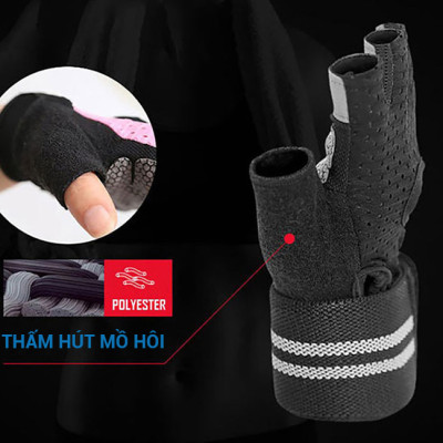 Găng tay nửa ngón tập gym, tập tạ Aolikes AL113B (1 đôi)