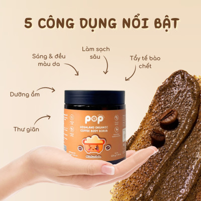 Scrub Cà Phê Hữu Cơ Cho Body – Tẩy Tế Bào Chết Làm Sáng Mịn Da - 225gr