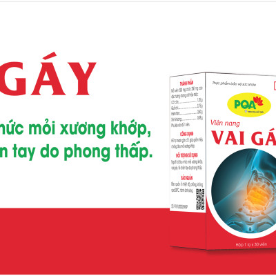 PQA Viên nang Vai Gáy là dược phẩm thảo dược hỗ trợ mạnh gân cốt, hạn chế triệu chứng đau mỏi xương khớp cho người bị đau nhức mỏi xương khớp, vai gáy, tê chân tay do phong thấp.