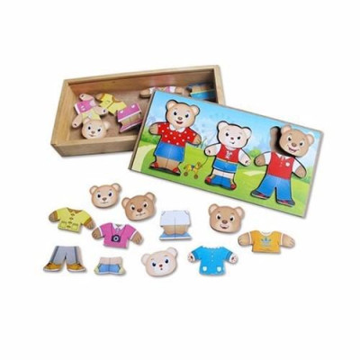 Đồ chơi gỗ Thời trang gia đình gấu | Winwintoys 68232 | Tăng khả năng sáng tạo và phân biệt màu sắc | Đạt tiêu chuẩn CE