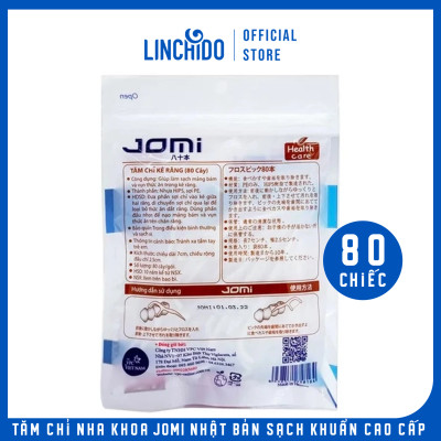Tăm chỉ nha khoa JOMI Nhật Bản sạch khuẩn cao cấp Gói 80 chiếc