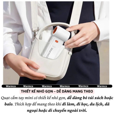 Quạt Cầm Tay Warmcro 5000mAh – 100 Cấp Gió Siêu Mát, Pin Trâu, Nhỏ Gọn Mang Theo Mọi Nơi - Hàng Nhập Khẩu