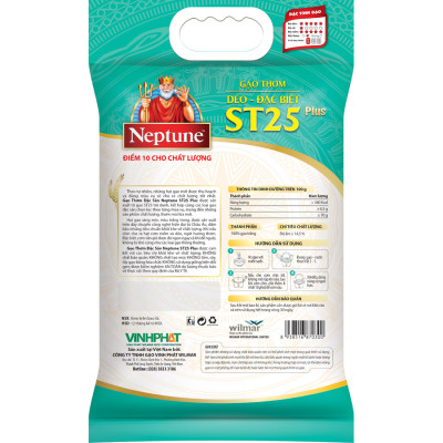 Gạo Thơm Dẻo - Đặc Biệt ST25 Plus Neptune 5kg