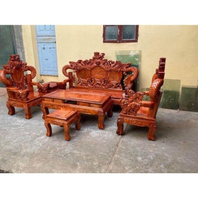 Bộ bàn ghế rồng khuỳnh VIP - Đồ Gỗ Bình Long 0388 639 288