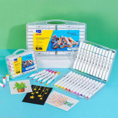 Hộp 24 Bút Lông Màu Acrylic Markers 2 Đầu - Colokit ACM-C002