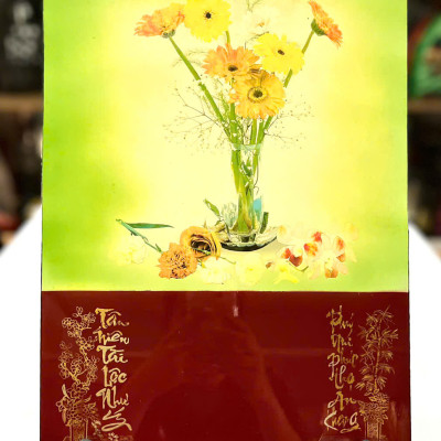 Tranh lịch sơn mài cao cấp Thanh Bình Lê size 30x40 cm treo tường, trang trí nhà cửa, văn phòng, quà tặng tân gia, tặng