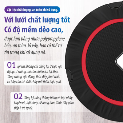 BG Sàn nhún lò xo cao cấp Trampoline 40 - 50 INCH Bật Nhảy Lò Xo Cho Trẻ Vui Chơi Phát Triển Vận Động An Toàn Cho Bé và Người Lớn- Hàng nhập khẩu