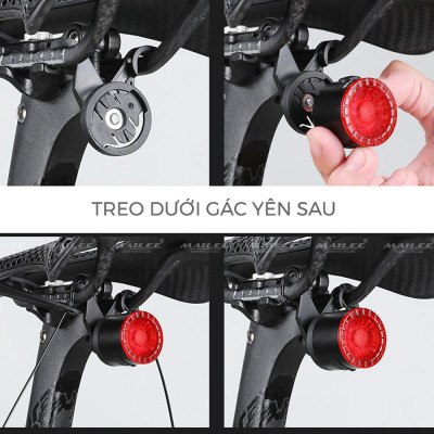 Đèn Đuôi Xe Đạp Thông Minh HJ-078 Chống Nước Cảm Biến Phanh Đi Đêm, sạc Type-C dung lượng 250mAh - Mai Lee