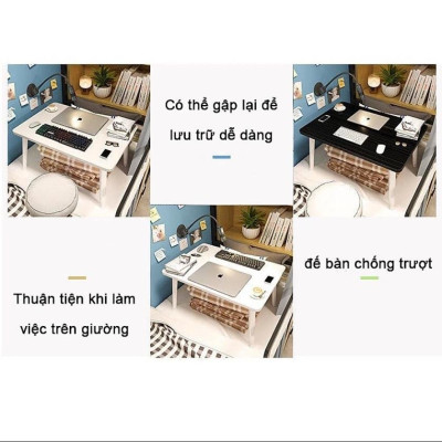 Bàn học gấp gọn ngồi bệt, bàn chân nhựa cứng 40x60cm mặt gỗ MDF loại đẹp ( giao màu ngẫu nhiên )