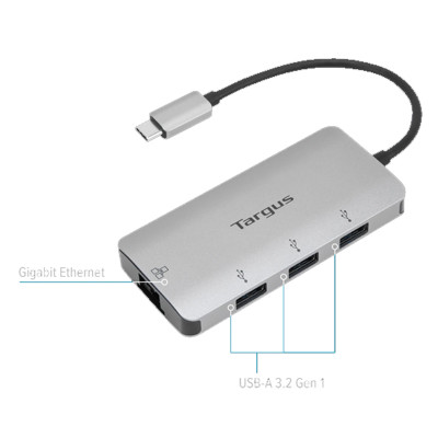 Hub TARGUS 4-Port USB 3.0 và Ethernet 4 in 1  ACA959 - Hàng Chính Hãng 
