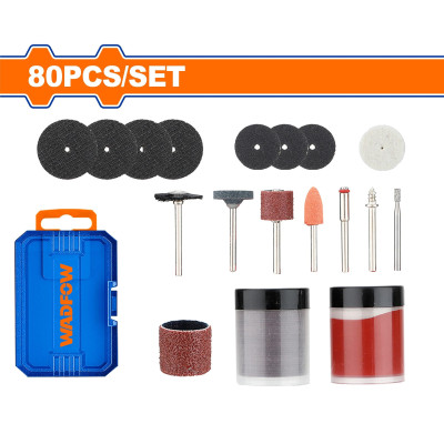 BỘ 80 MÓN PHỤ KIỆN MÀI MINI WRR7080 WADFOW - HÀNG CHÍNH HÃNG