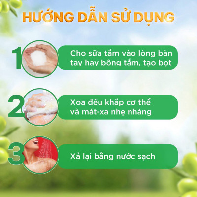 DẦU TẮM OLIV 3X DƯỠNG ẨM 650ML/1L
