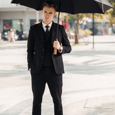 Dù thẳng cao cấp 2 tầng Nason Umbrella Gentle-G302 Tán rộng 30inch Khung, nan sợi thủy tinh bền bỉ Vải siêu chống thấm nước