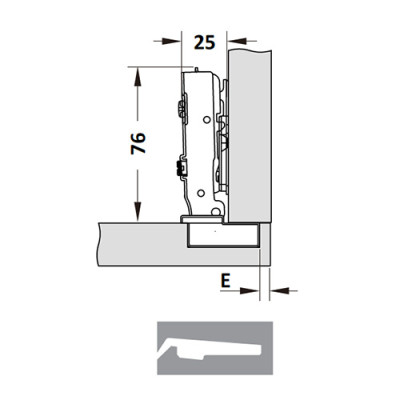 Bản lề thép giảm chấn Hafele Cucina Mạ niken đen, thẳng, trùm ngoài - 334.00.064