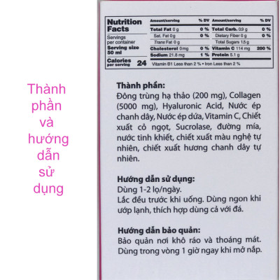 Combo 4 hộp 40 chai Đông trùng hạ thảo Hector Collagen Trẻ hóa nhanh