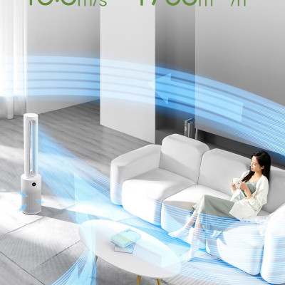 Quạt Không Cánh Lọc Không Khí Xiaomi Mijia 2 In 1 Xoay 150 Độ Khử Khuẩn UV Kết Nối App - Hàng Nhập Khẩu