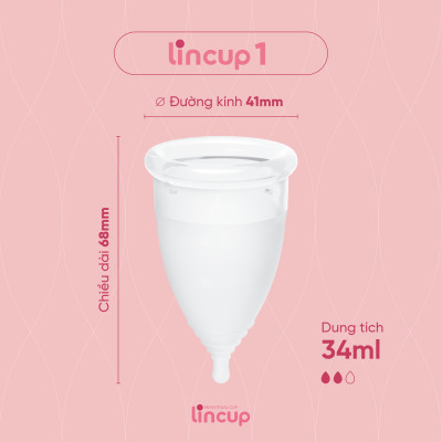 Combo cốc nguyệt san Lincup size 25ml/34ml/40ml và bộ 4 sản phẩm thiết yếu hỗ trợ dùng cốc nguyệt san