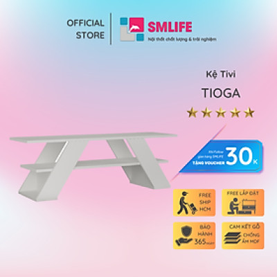Kệ để tivi phòng ngủ bằng gỗ SMLIFE Tioga