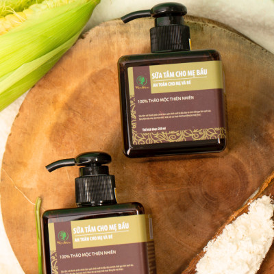 Bộ tắm và tẩy tế bào chết toàn thân Wonmom ( 1 Scrub café tẩy toàn thân + 1 Sữa tắm cho mẹ )