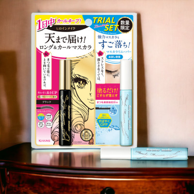 Set Mascara Chuốt Cong Và Dài Mi Mascara Tẩy Trang Mi Kissme Heroine Make (Set 2 cây)