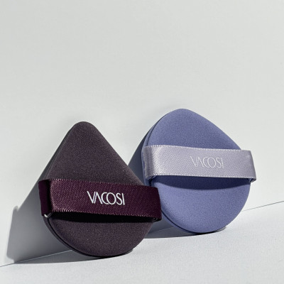 Bông phấn cushion 2 mặt màu tím VACOSI - Túi 2 cái - BP53-01