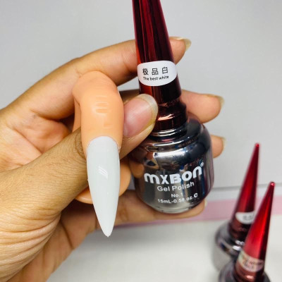 Sơn Gel MXBON Đen, Trắng, Trắng Sữa, Nước Gạo Cao Cấp Chai 15ml Làm Nail, Bóng Mướt, Bám Móng Bền Màu, Lên Màu Chuẩn Cho Nữ Women