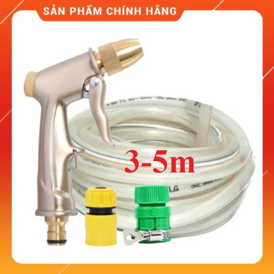 ️ Bộ dây vòi xịt nước rửa xe, tưới cây , tăng áp 3 lần, loại 3m, 5m 206701-1Sđầu đồng, cút