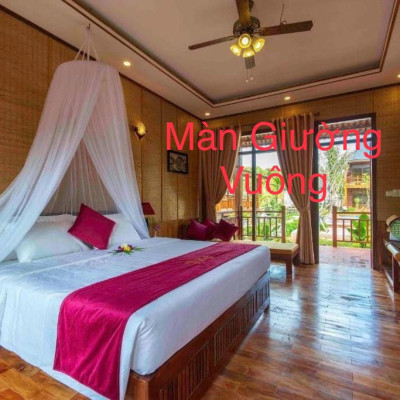 Màn Cho Giường Tròn - Màn Tròn Cao Cấp Mộc Miên ( Hình thật )