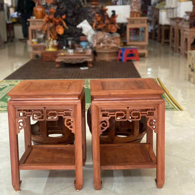Đôn gỗ hương đá cao 40 mặt vuông 30cm để đồ đa năng 