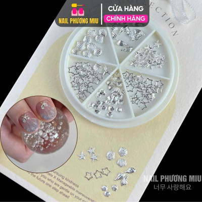 Set 50 Charm Bướm Nơ Kim Loại Đính Móng Hàn Quốc Làm Nail, Charm Nơ Mix Bướm Màu Bạc Trắng Gắn Móng Siêu Đáng Yêu Nữ Women