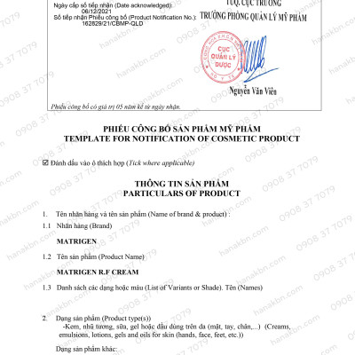 [KHUYẾN MÃI] Kem Massage Nâng Cơ Chống Lão Hóa RF MATRIGEN Hàn Quốc 800ml