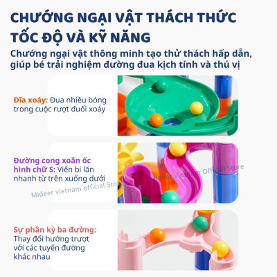 Đồ chơi lắp ráp mô hình đường bóng lăn Mideer Track Ball Blocks - Crossing the Maze