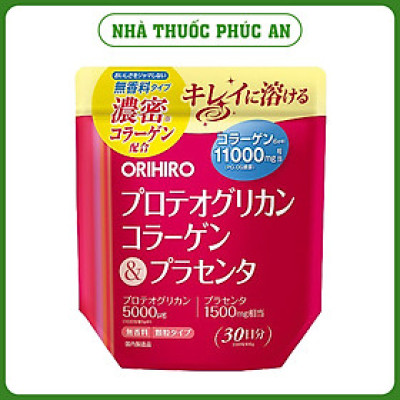 Bột Collagen Proteoglycan nhau thai heo 11000mg Orihiro Nhật Bản 180g
