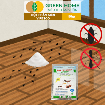 Bột Phấn Kiến Vipesco, GreenHome, Gói 50gr, Hiệu Quả Cao, Dễ Sử Dụng, Diệt Trừ Kiến, Gián