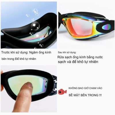 Kính bơi cao cấp tráng gương đa sắc chống tia UV