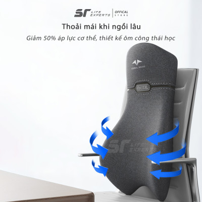 Gối Tựa Lưng Dài Công Thái Học, Đệm Lưng Chống Gù, Giảm Đau Cột Sống Dùng Cho Văn Phòng - Sairui