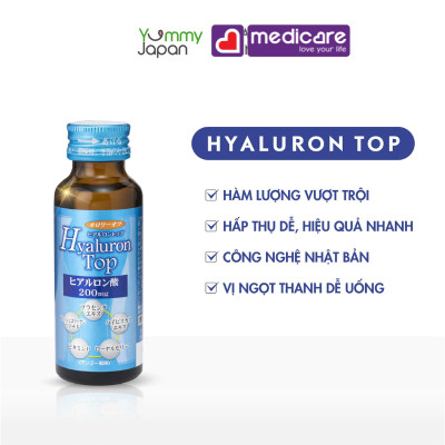 Nước uống SHINNIPPAI Hyaluron Top 200mg Giúp Dưỡng Ẩm và Làm Đẹp Da Hộp 10 lọ