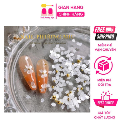 Hoa Anh Đào Trang Trí Móng, Phong Cách Nhật Hàn, Chất Liệu Sequins Lấp Lánh, 50 Bông, Làm Nail Trẻ Trung Nail Phương Miu Nữ