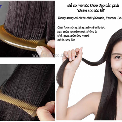 Lược sừng Thiên Nga đẹp làm quà tặng (Size: XL-15 cm) COH111 - Chăm sóc tóc