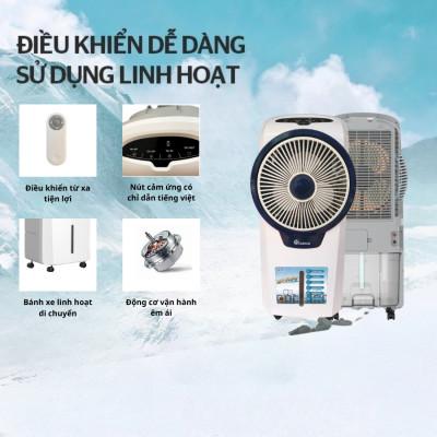 Quạt Tích Điện Điều Hòa SOWUN SW805S,Công Suất 40W Vừa Tích Điện Vừa Làm Mát Bằng Hơi Nước