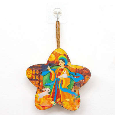 Lồng Đèn Trung Thu Gỗ Mộc Màu : Đèn Hằng Sao - Bách Mộc 11 (Có Kèm Pin)