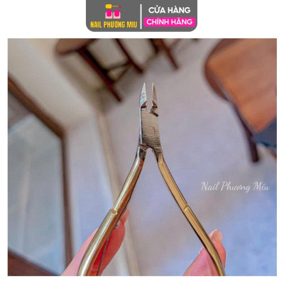 Kìm Nhặt Da Thép Cao Cấp Mạ Vàng HL555, Siêu Sắc Bén , Đầu Bán Nguyệt, Dùng Làm Nail, Cầm Nắm Chắc Chắn Trọng Lượng 52g