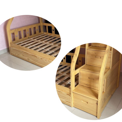 Giường tầng cao cấp Big Sun OHAHA - Màu gỗ thông tự nhiên - 001