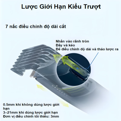 Tông đơ cắt tóc trẻ em series 3000 đời mới thương hiệu Philips HC3688/15 - Hàng chính hãng