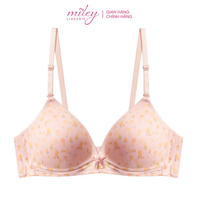 Áo Ngực Nữ Không Gọng Thun Lạnh Mút Mỏng Hoa Văn Active Miley Lingerie - Màu hồng đậm BRM12015