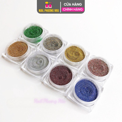 Set 8 Hũ Nhũ Rắc Flash Nail Siêu Sáng 7g/Hũ, Trang Trí Móng Lung Linh, Đa Dạng Màu Sắc, Dành Cho Làm Nail Chuyên Nghiệp