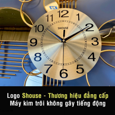 Đồng hồ treo tường A208 trang trí nghệ thuật kim trôi không gây tiếng động sang trọng hiện đại