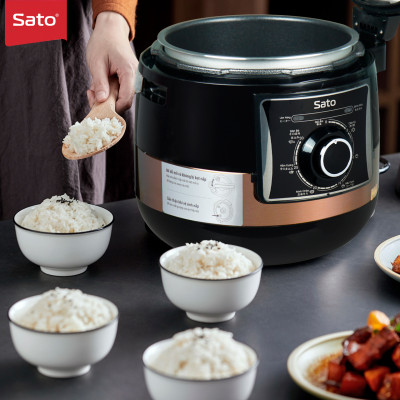 Nồi áp suất đa năng SATO 5AS064.N 5.0L - Nồi áp suất đa chức năng : nấu cơm, nấu cháo, hầm gân, ninh, súp, hấp, giữ ấm ... Dung tích : 5.0 lít phù hợp gia đình 4 - 6 người - Miễn phí vận chuyển toàn quốc - Hàng chính hãng